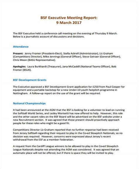 meeting report template pdf